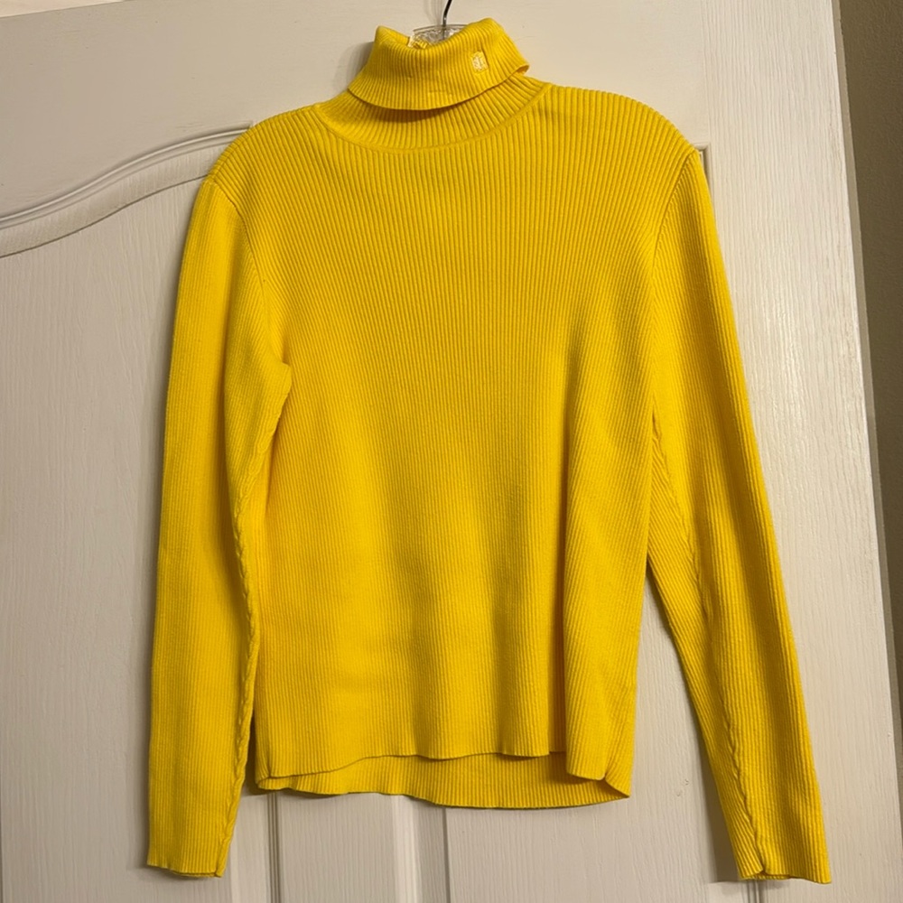 Lauren Ralph Lauren yellow turtleneck sweater, L, excellent condition